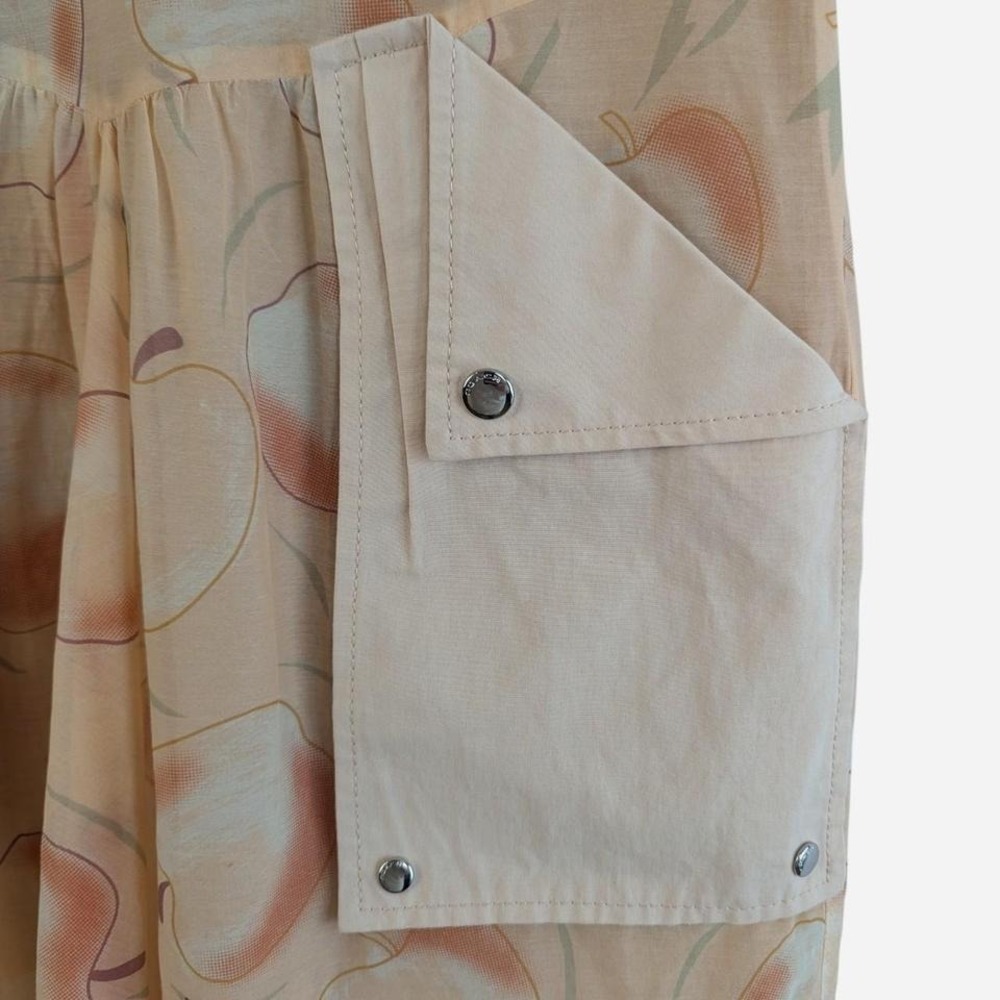 Coach Apple Print V-Neck Cargo Pocket Midi Dress Blush Peach Size 0 - Picture 9 of 11